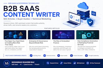 write b2b saas, ai, cybersecurity and fintech SEO blog posts