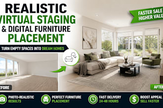 do realistic virtual staging and digital furniture placement for real estate