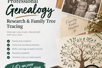 create a professional family tree and ancestry research