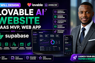 design a lovable ai website, saas mvp, web app with supabase