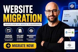 migrate your website from wix, wordpress, shopify, or godaddy to squarespace