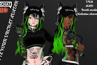 fix, edit, optimize convert vrchat avatar, vrm, mmd, koikatsu model, nsfw avatar
