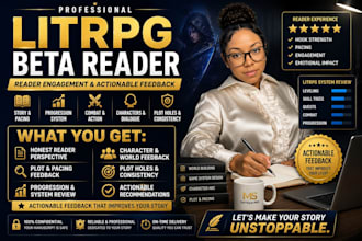 beta read your litrpg novel for reader engagement and actionable feedback
