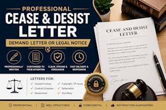 draft a professional cease and desist letter, demand letter or legal notice