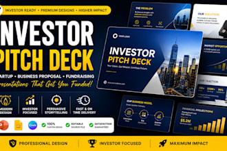 design investor pitch deck startup pitch deck business proposal presentations