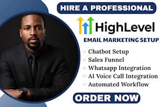 build gohighlevel website, sales funnel, whatsapp integration, voice ai,chatbot