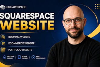 design a squarespace landing page, portfolio, booking, or ecommerce website