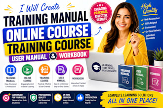 create training manual, online course, training course, user manual, workbook