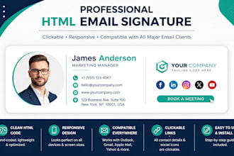 do clickable HTML email signature or email footer apple mail, outlook, hotmall