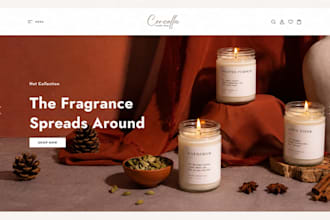 design candle shopify store scented candle lightning store candle wix website