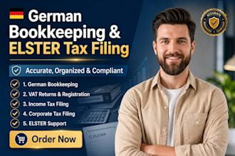 do german bookkeeping, vat, income tax, corporate tax filing via elster