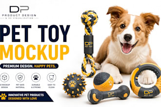 create pet toy mockups, dog accessory cad models