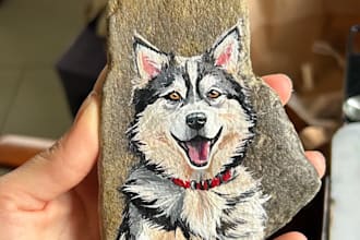 paint a custom pet portrait from your favorite photo