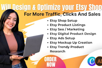 etsy shop setup etsy product listings etsy SEO etsy  traffic