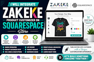 integrate zakeke product customizer on squarespace store