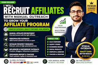recruit affiliates with manual outreach for your affiliate program growth