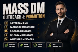 do mass dm outreach on instagram discord telegram whatsapp and facebook, bulk dm