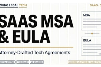 draft and review your saas msa and eula as a US attorney