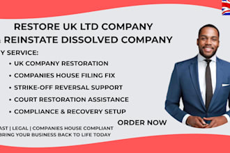 restore uk ltd company and reinstate dissolved company