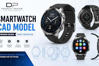 create smartwatch cad models and wearable product mockups
