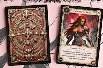 design custom card game design, card deck, rulebook board game card box
