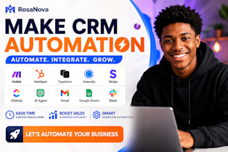setup make crm automation typeform hubspot ai calendly stripe clickup workflow