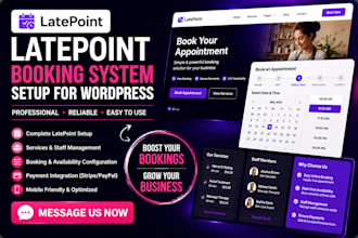 setup latepoint booking system for wordpress appointment website