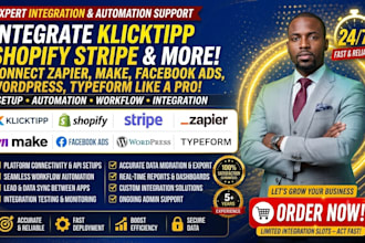 integrate klicktipp shopify stripe zapier make facebook ads wordpress typeform