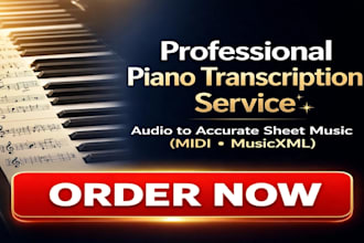 transcribe piano music sheet transfer file from song recording audio sheet music