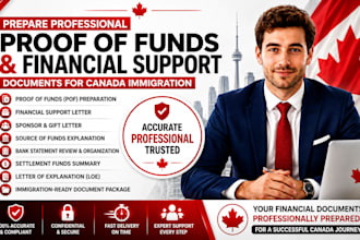 prepare proof of funds and financial support documents for canada immigration