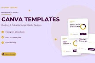 desing custom canva templates for your social media