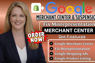 fix google merchant center suspension misrepresentation issue shopping ads