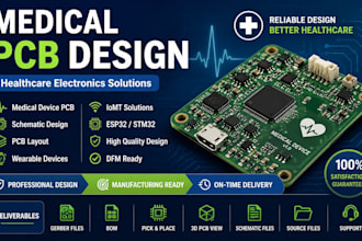 design wearable medical pcb, ecg, esp32, stm32 and healthcare electronics