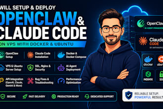 setup openclaw, claude code, docker, vps, ubuntu ai agent deployment