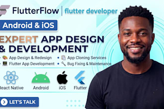 design, redesign mobile andriod and ios app, bug fixing, flutter app, clone app