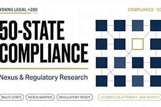conduct legal research on 50 state business compliance