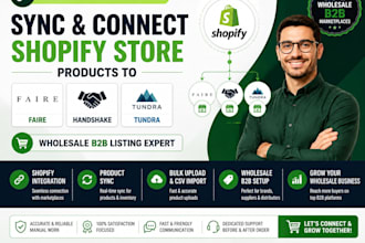 sync connect shopify store products to faire handshake tundra wholesale b2b list