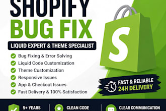 fix shopify bugs, liquid errors and theme issues