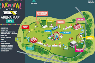 design 3d isometric event map, tourist and city vector maps