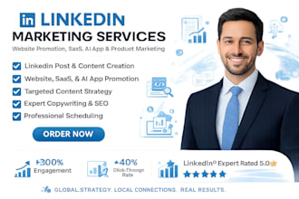 create linkedin post content for website business, ai app saas product promotion