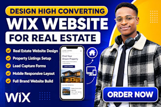 design wix website for real estate agents and property businesses, wix studio