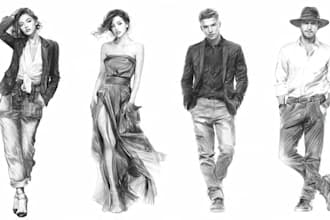 make illustrations and any drawing you ask by pencil