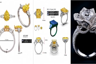 do jewelry cad design for 3d printing, ring design and realistic rendering