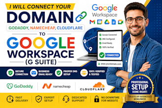connect your domain godaddy,namecheap,cloudflare to goggle workspace gsuite