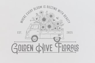 do vintage illustration whimsical hand drawn logo