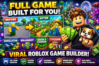 do roblox full game creation, steal a brainrot, grow a garden or simulator game