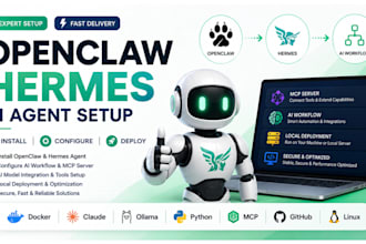 install openclaw hermes agent, configure ai workflow, mcp and local deployment