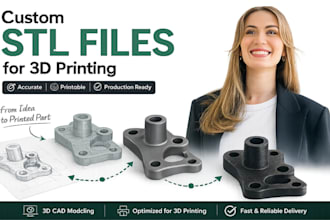 design custom stl files and 3d cad models for 3d printing and injection molding