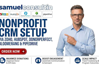 setup nonprofit crm zoho hubspot donorperfect bloomerang pipedrive onboard