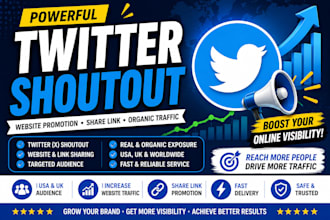 do twitter shoutout, website promotion, share link to active USA UK audience